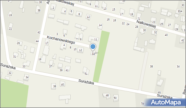 Gąsówka Stara, Kochanowskiego Jana, 14, mapa Gąsówka Stara
