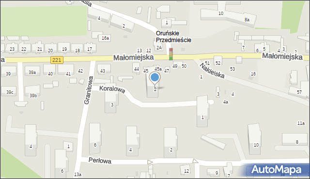 Gdańsk, Koralowa, 2, mapa Gdańska