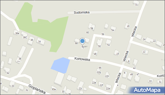 Gdańsk, Kortowska, 70, mapa Gdańska