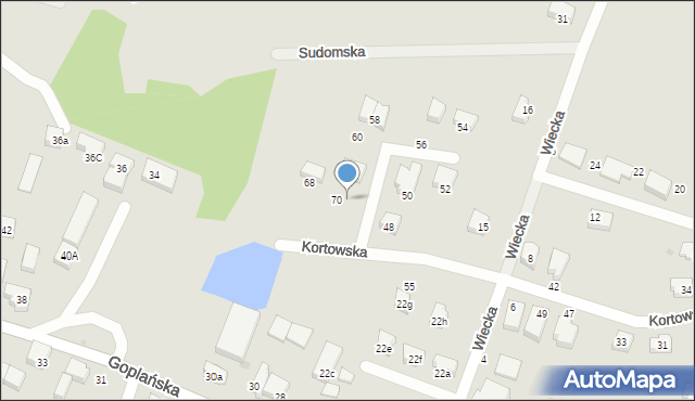 Gdańsk, Kortowska, 72, mapa Gdańska