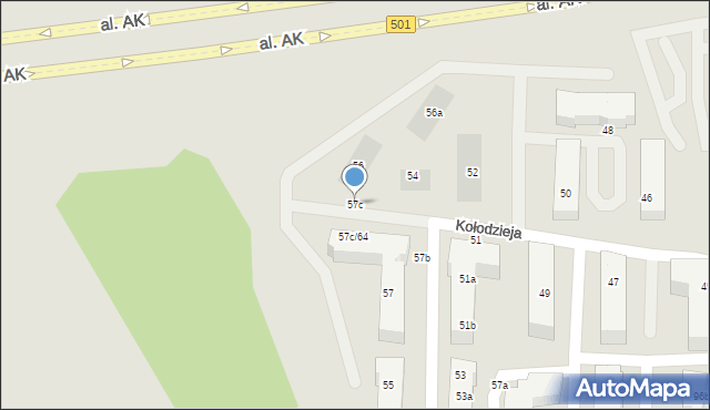 Gdańsk, Kołodzieja Mariana, 57c, mapa Gdańska