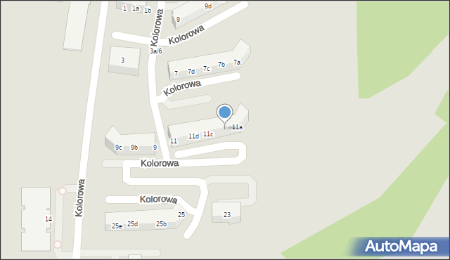 Gdańsk, Kolorowa, 11b, mapa Gdańska