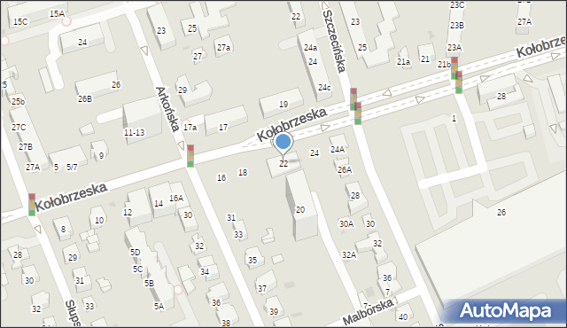 Gdańsk, Kołobrzeska, 22, mapa Gdańska