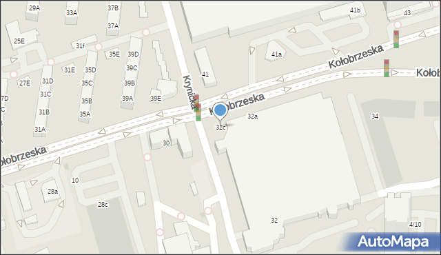 Gdańsk, Kołobrzeska, 32c, mapa Gdańska