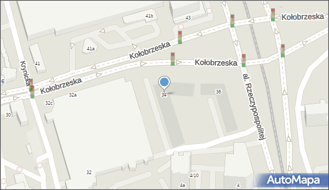 Gdańsk, Kołobrzeska, 34, mapa Gdańska