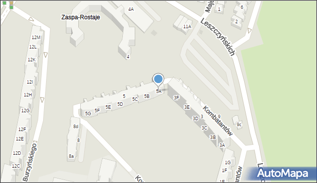 Gdańsk, Kombatantów, 5A, mapa Gdańska