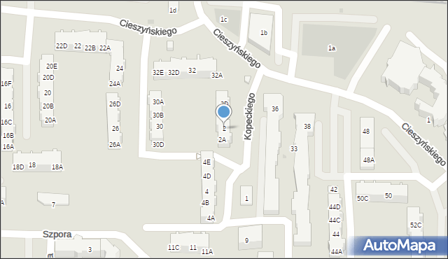 Gdańsk, Kopeckiego Kazimierza, prof., 2, mapa Gdańska