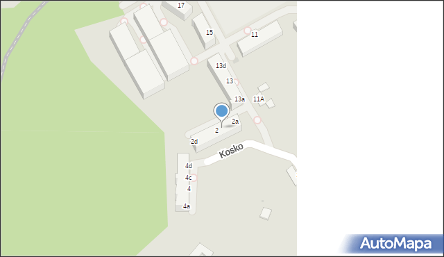 Gdynia, Kosko Stanisława, 2b, mapa Gdyni