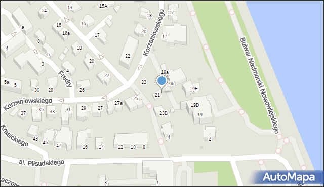 Gdynia, Korzeniowskiego Józefa, 23A, mapa Gdyni