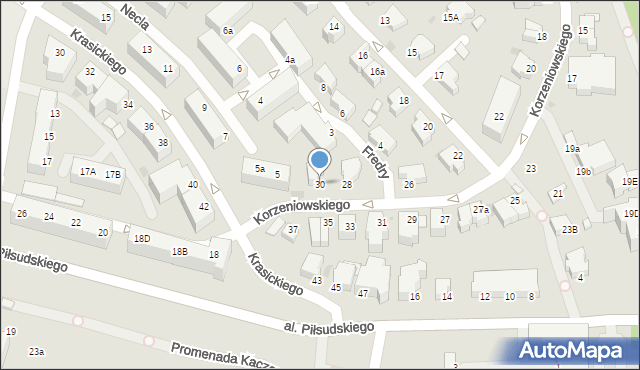 Gdynia, Korzeniowskiego Józefa, 30, mapa Gdyni
