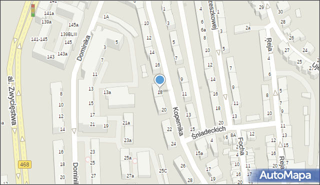 Gdynia, Kopernika Mikołaja, 18, mapa Gdyni