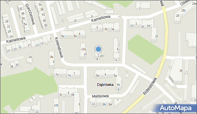 Gdynia, Kolendrowa, 8a, mapa Gdyni