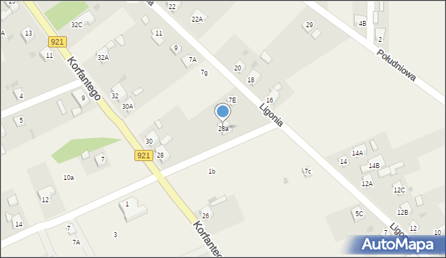 Gierałtowice, Korfantego Wojciecha, 28a, mapa Gierałtowice