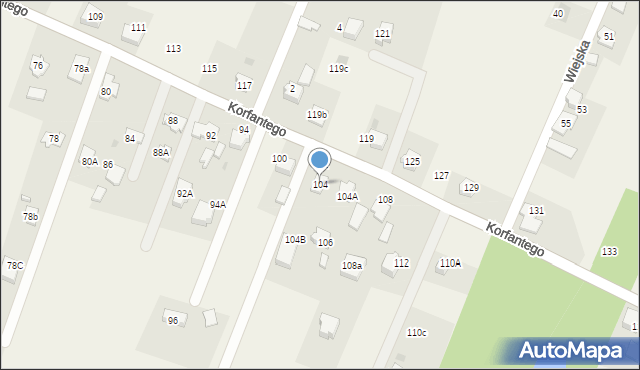 Gilowice, Korfantego Wojciecha, 104, mapa Gilowice