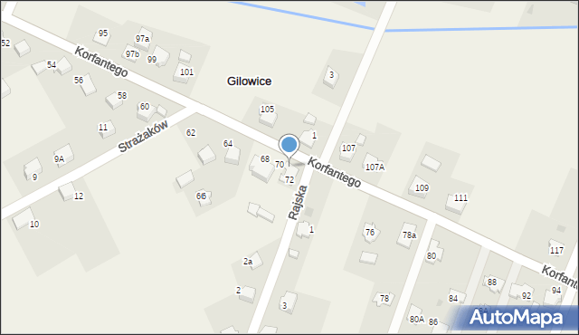 Gilowice, Korfantego Wojciecha, 72, mapa Gilowice