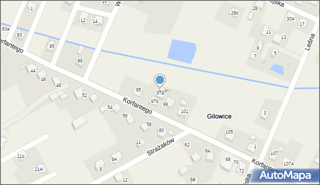 Gilowice, Korfantego Wojciecha, 97a, mapa Gilowice