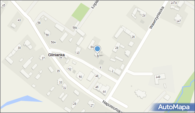 Glinianka, Kościelna, 8, mapa Glinianka