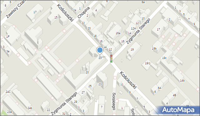 Gliwice, Kościuszki Tadeusza, gen., 13, mapa Gliwic