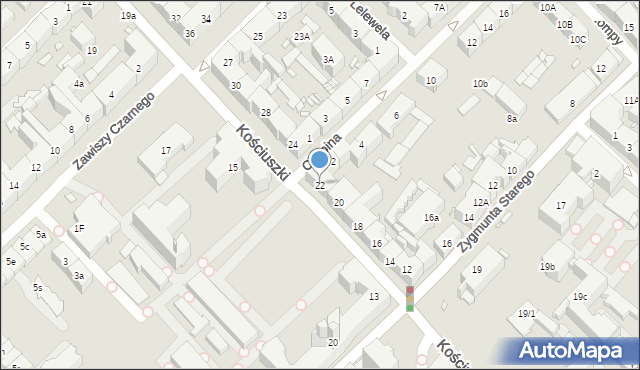 Gliwice, Kościuszki Tadeusza, gen., 22, mapa Gliwic