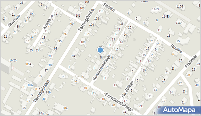 Gliwice, Koraszewskiego Bronisława, 5, mapa Gliwic