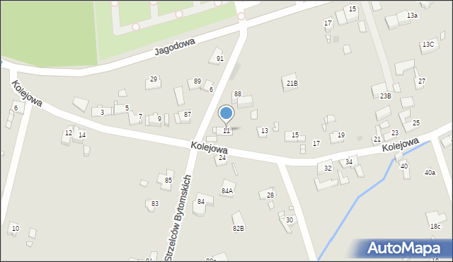 Gliwice, Kolejowa, 11, mapa Gliwic