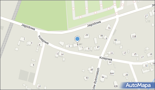 Gliwice, Kolejowa, 5, mapa Gliwic