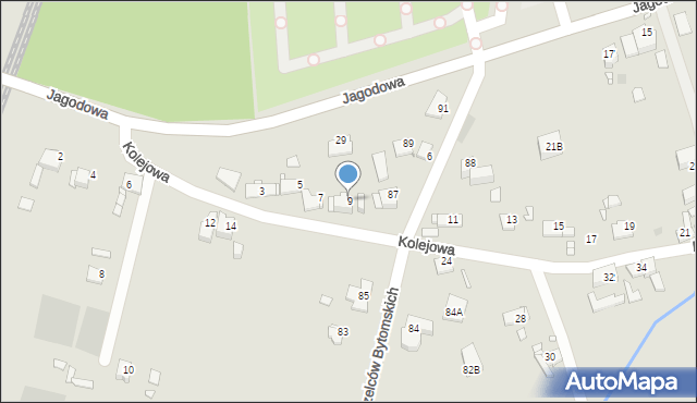 Gliwice, Kolejowa, 9, mapa Gliwic