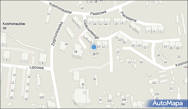 Gliwice, Kosmonautów, 29, mapa Gliwic