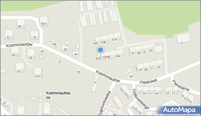 Gliwice, Kosmonautów, 40A, mapa Gliwic