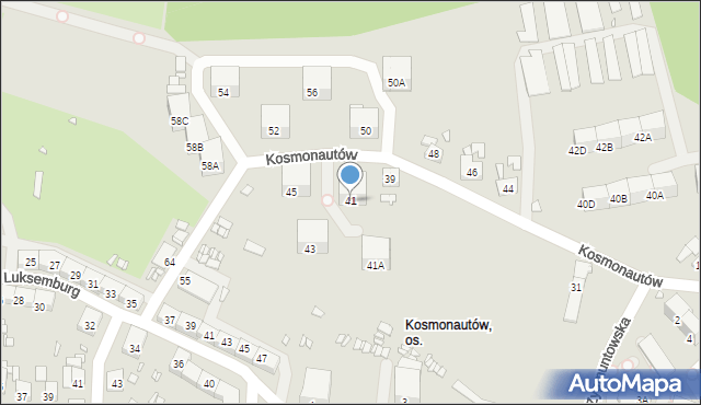 Gliwice, Kosmonautów, 41, mapa Gliwic