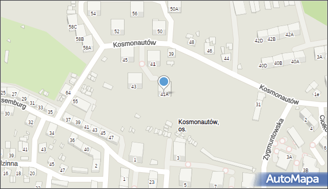 Gliwice, Kosmonautów, 41A, mapa Gliwic