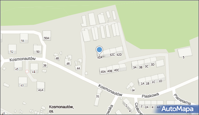Gliwice, Kosmonautów, 42A, mapa Gliwic