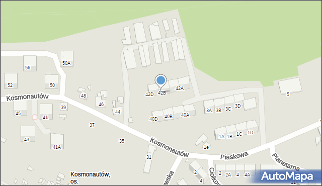 Gliwice, Kosmonautów, 42B, mapa Gliwic