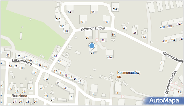 Gliwice, Kosmonautów, 43, mapa Gliwic