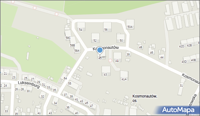 Gliwice, Kosmonautów, 45, mapa Gliwic