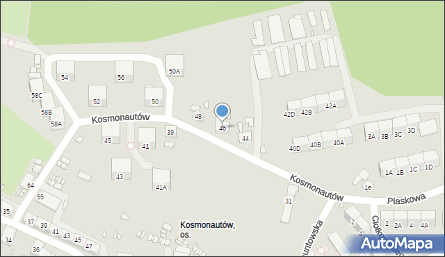 Gliwice, Kosmonautów, 46, mapa Gliwic