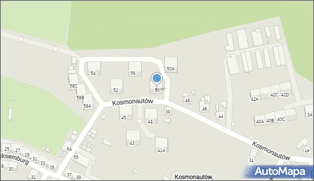 Gliwice, Kosmonautów, 50, mapa Gliwic