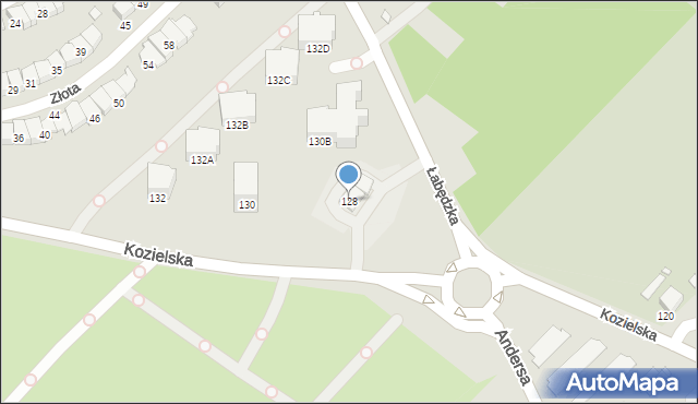 Gliwice, Kozielska, 128, mapa Gliwic