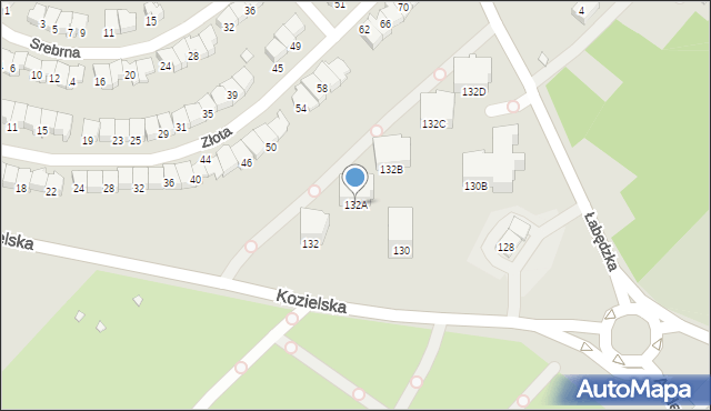 Gliwice, Kozielska, 132A, mapa Gliwic