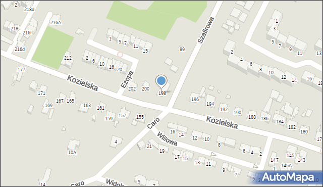 Gliwice, Kozielska, 198, mapa Gliwic