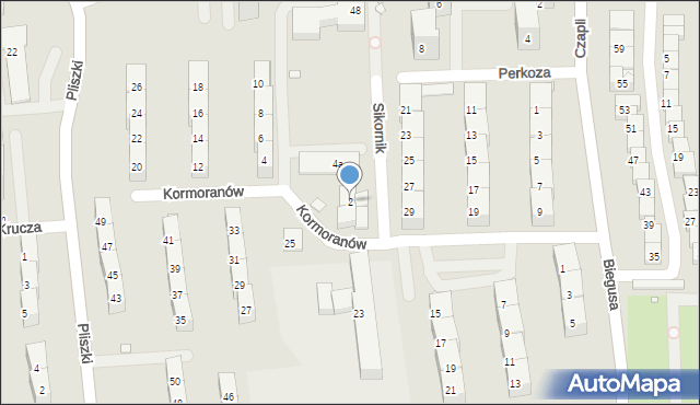 Gliwice, Kormoranów, 2, mapa Gliwic