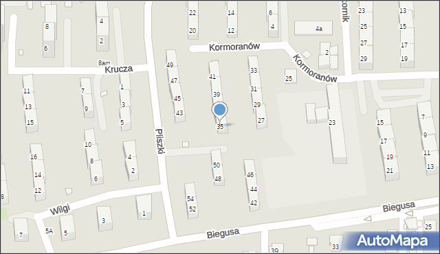 Gliwice, Kormoranów, 35, mapa Gliwic