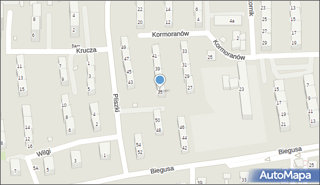 Gliwice, Kormoranów, 35, mapa Gliwic