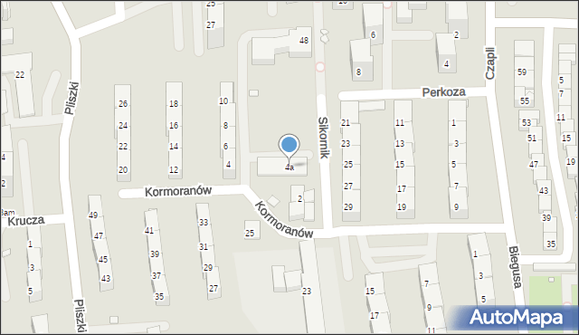 Gliwice, Kormoranów, 4a, mapa Gliwic
