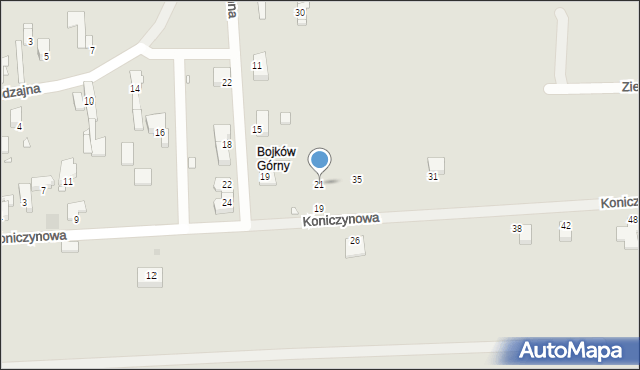 Gliwice, Koniczynowa, 21, mapa Gliwic
