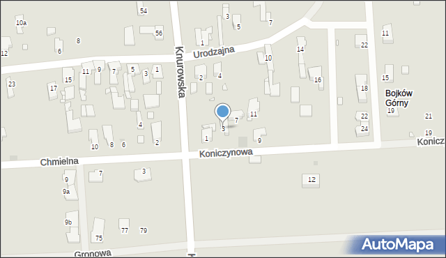 Gliwice, Koniczynowa, 3, mapa Gliwic