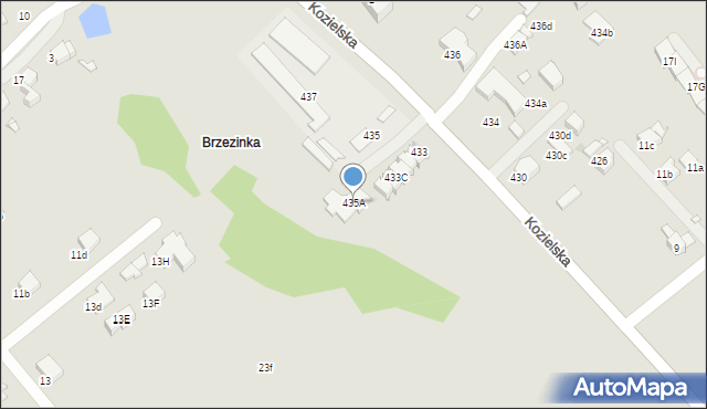 Gliwice, Kozielska, 435A, mapa Gliwic