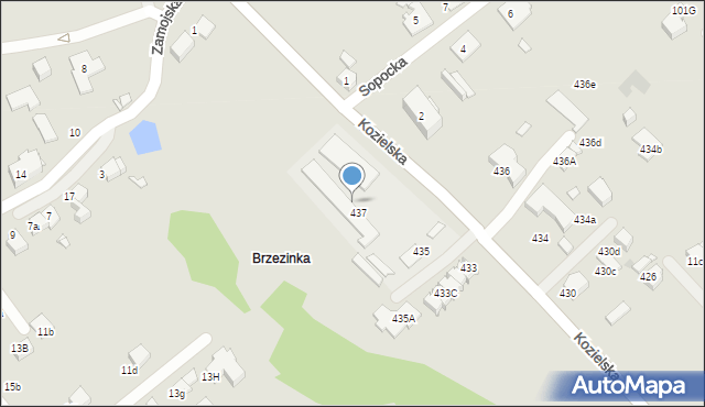 Gliwice, Kozielska, 439, mapa Gliwic