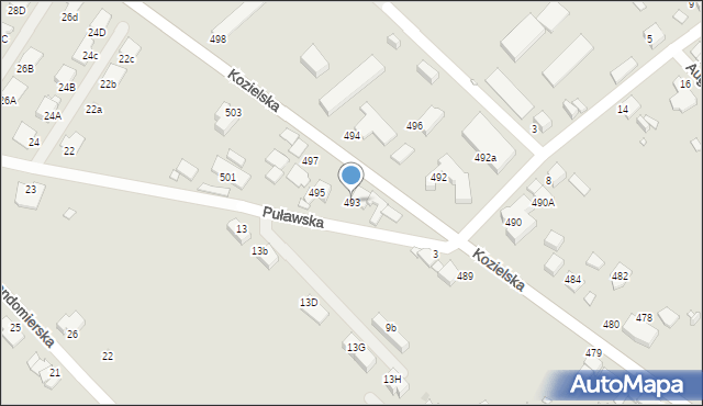 Gliwice, Kozielska, 493, mapa Gliwic