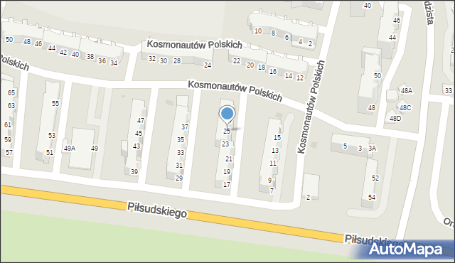 Głogów, Kosmonautów Polskich, 25, mapa Głogów